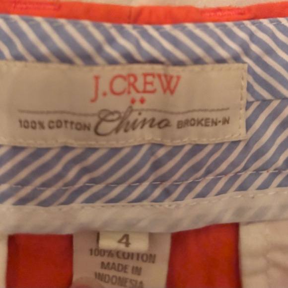 J. Crew Orange Chino Shorts - 3 in. Inseam - Picture 3 of 3